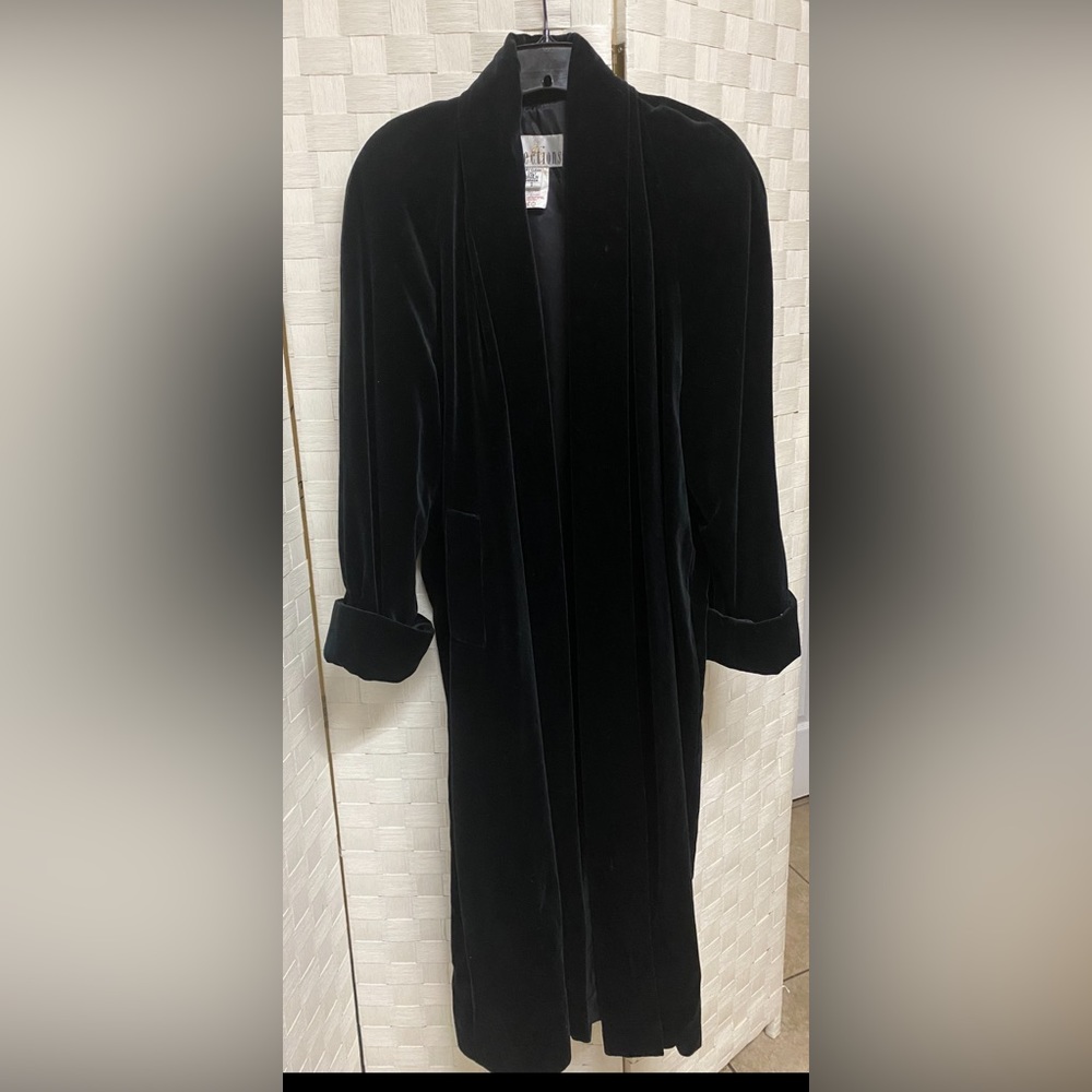 Womens full length velvet coat.